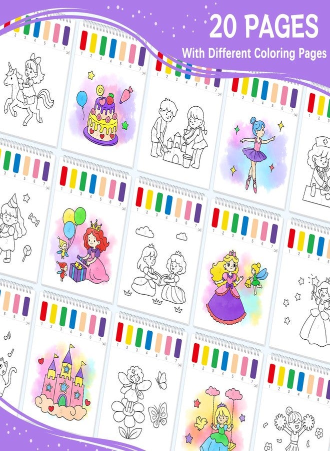 SOCOLER Paint with Water Coloring Books for Toddlers,Mess Free Watercolor Painting Papers for Kids Water Color Paint Kit Art Craft Birthday Gift for Ages 1-3, 4-8(Princess and Party) - Image 2